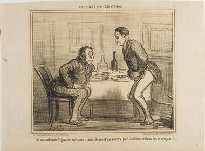 De lyckades acklimatisera den indiska potatisen till det franska klimatet, men det är fortfarande ett problem att acklimatisera fransmännen till den indiska potatisen!, plansch 1 från La Société D