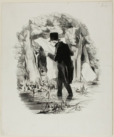 Det här är vart föreläsningen av Constitutionnel kan ta dig, plansch 8 från Pastorales av Honoré Victorin Daumier