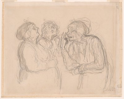 Tre skvallerbyttor av Honoré Victorin Daumier