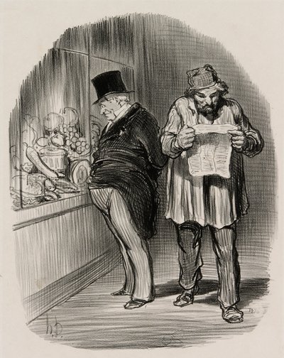 Arbetare och borgare, från Les Parisiens En 1848 av Honoré Victorin Daumier