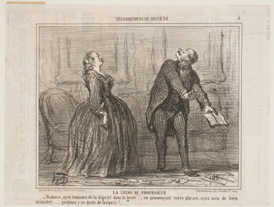 En lektion från professorn av Honoré Daumier