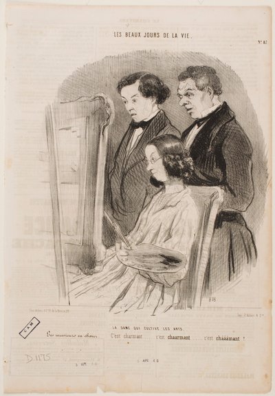 En dam som ägnar sig åt konsten av Honoré Daumier