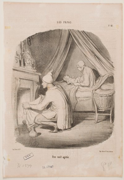 En livlig natt av Honoré Daumier