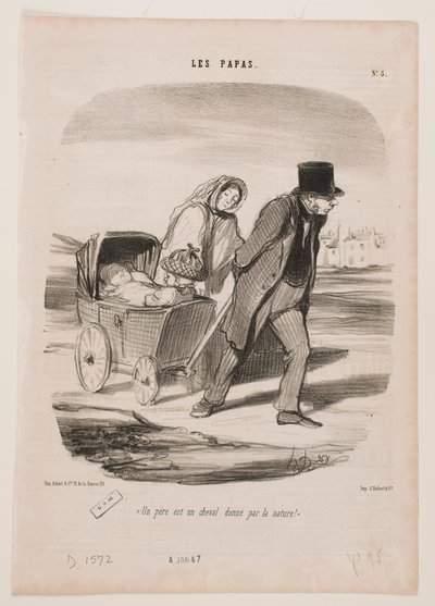 En far är en häst som naturen tillhandahåller av Honoré Daumier