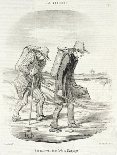 På jakt efter en skog i Champagne av Honoré Daumier