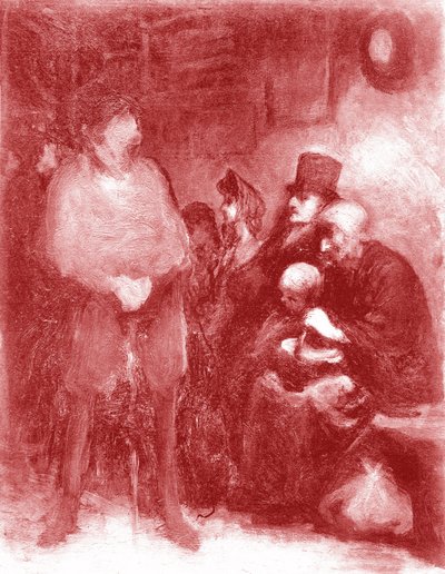 Ett väntrum, utställning Daumier på Galerie Durand-Ruel 1878 av Honoré Daumier