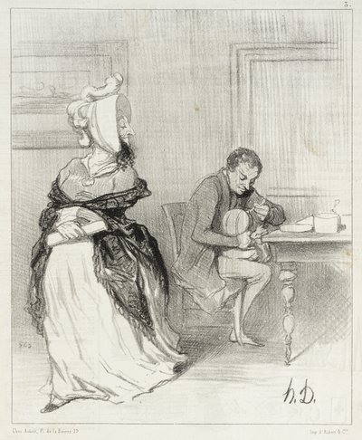 Adjö, min käre, jag går till mina förläggare! ... av Honoré Daumier