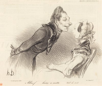Kom igen... kyss denne mästare... genast... av Honoré Daumier