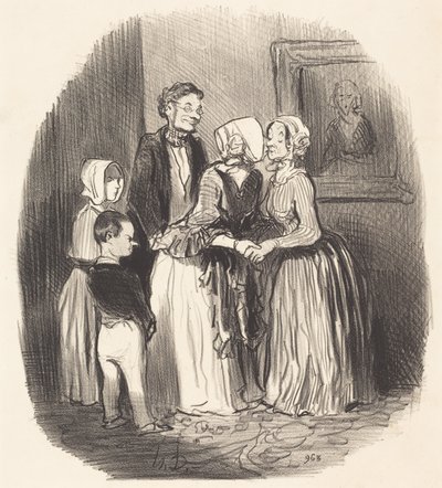 Vid nyår, besök... faster Rabourdin av Honoré Daumier