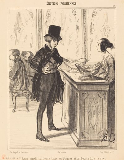 Att ha förlorat sin halva kopp vid domino och sin börs på gatan av Honoré Daumier