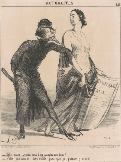Vacker dam vill du... acceptera min arm? av Honoré Daumier