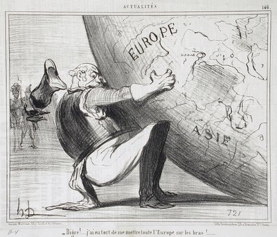 För sjutton!... Jag gjorde fel som tog hela Europa på armen! av Honoré Daumier