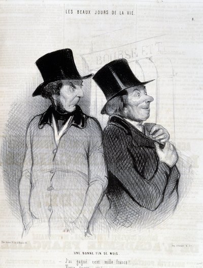 Tecknad film om stipendiaterna - av Daumier, i "" Charivari"" från 1844-04-16 av Honoré Daumier