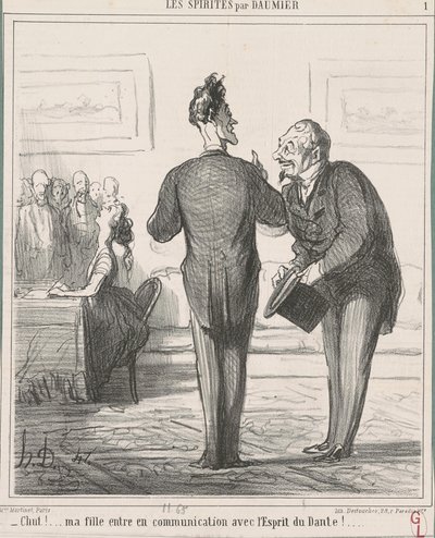Tysta ner...! Min dotter kommunicerar... av Honoré Daumier