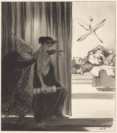 Clytemnestra knuffad av mimi Véron... av Honoré Daumier