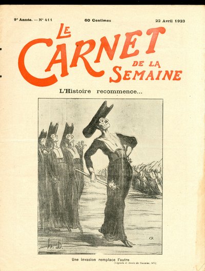 Omslag till "" Veckans bok "", Satirical in B & W av Honoré Daumier