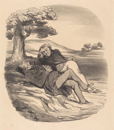 Söt fritid för en pensionerad järnaffär... av Honoré Daumier