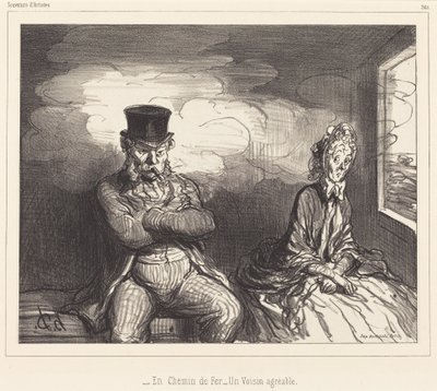 På Järnvägen... en trevlig granne av Honoré Daumier