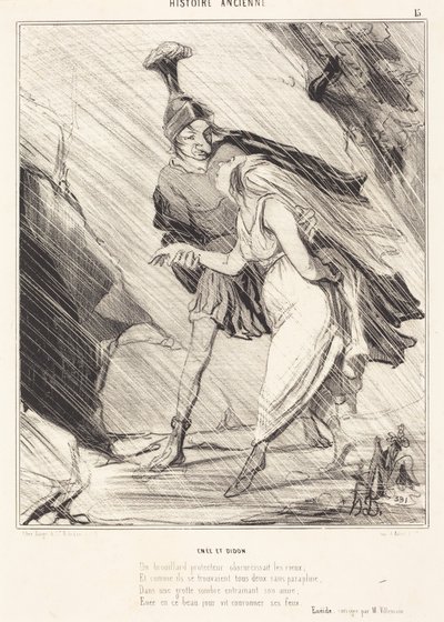 Aeneas och Dido av Honoré Daumier