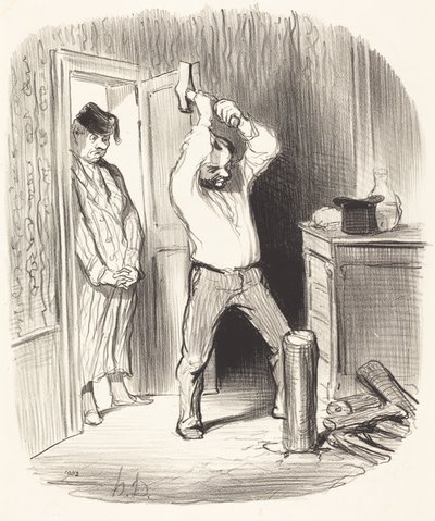Är det tillåtet för Gud... att klyva ved... av Honoré Daumier
