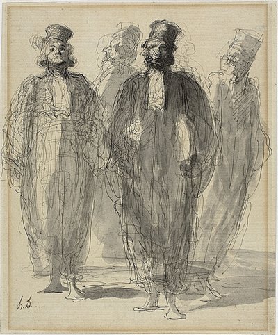 Fyra advokater av Honoré Daumier
