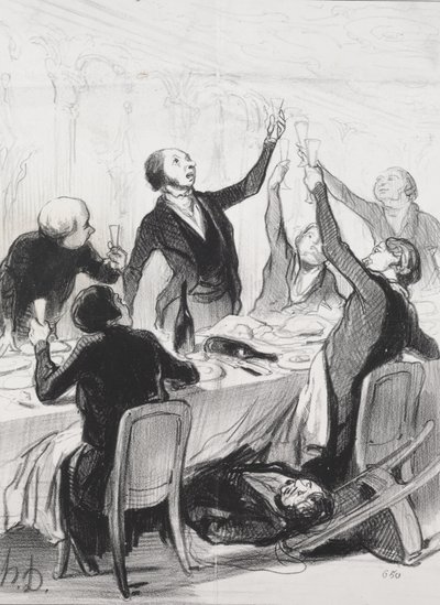 En 43:e skål...till Temperance Society av Honoré Daumier
