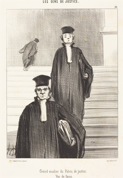 Stora trappan i Justitiepalatset. Sedd framifrån av Honoré Daumier