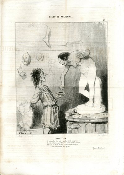 Illustration av Honore Daumier (1808-1879) i Le Charivari av Honoré Daumier
