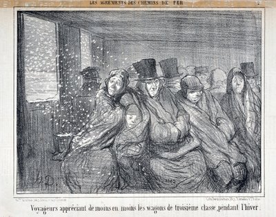Illustration för serien "Les Agrements des Chemin de fer" av Honoré Daumier