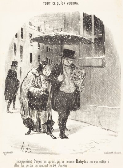 Nackdelen med att ha en släkting som heter Babylas... av Honoré Daumier
