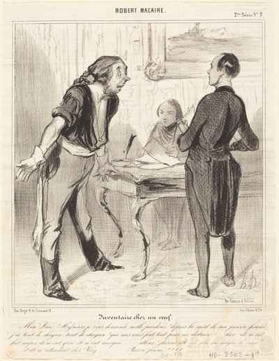 Inventering hos en änkling av Honoré Daumier