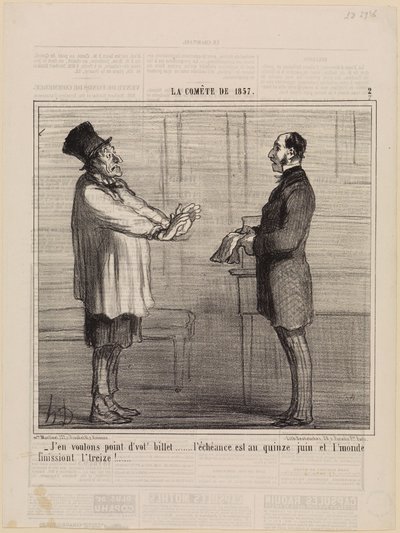 Jag vill inte ha er biljett (Kometen från 1857, plansch 2) av Honoré Daumier