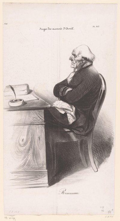 Karikatyr av Jean-Joseph Rousseau av Honoré Daumier