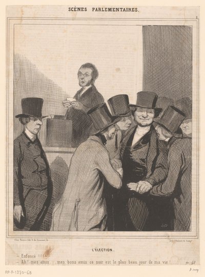 Karikatyr av två kandidater efter valresultatet av Honoré Daumier