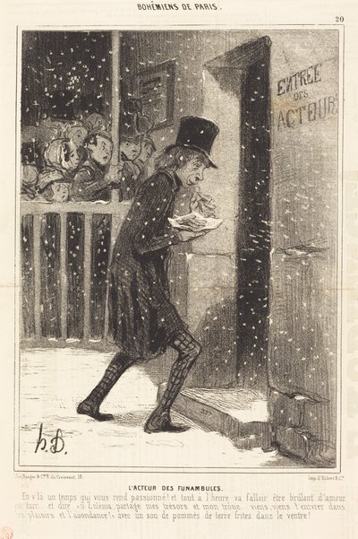 Skådespelaren från Funambules av Honoré Daumier