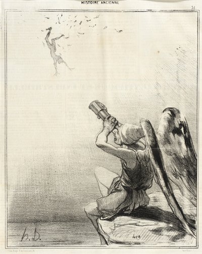 Ikaros fall av Honoré Daumier