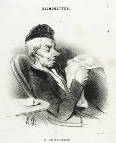 Läsning av tidningen av Honoré Daumier