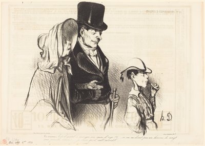 Mamman - Är han inte snäll när han äter sitt kornsocker!... av Honoré Daumier