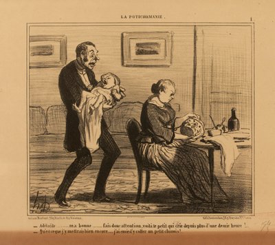 Porslinsmanin nr 1: - Adélaïde, kära du, var försiktig... av Honoré Daumier
