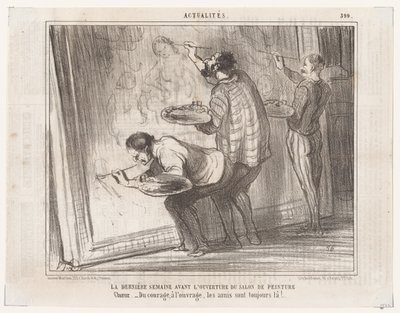 Sista veckan före öppnandet av målerisalongen... (Aktualiteter), från Le Charivari av Honoré Daumier