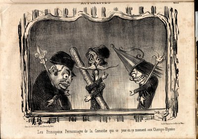 Le Charivari, satirisk i B & W av Honoré Daumier