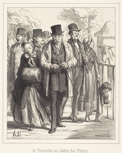 Söndag i Jardin des Plantes av Honoré Daumier