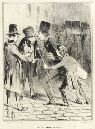 Försäljaren av säkerhetskedjor av Honoré Daumier