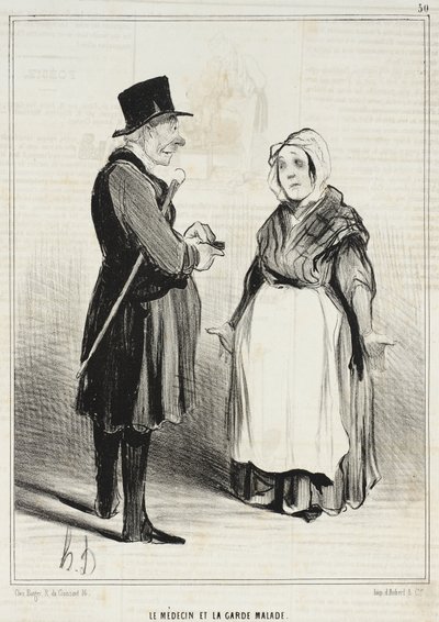Läkaren och sjuksköterskan av Honoré Daumier