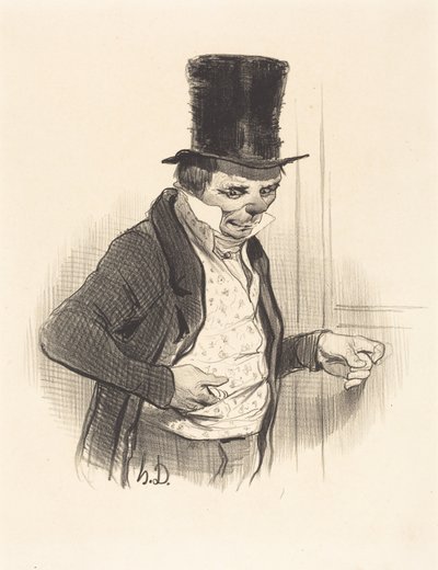 Portvakten på besöksrundor... av Honoré Daumier
