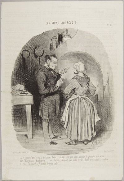 Äggulan har inte vispats tillräckligt..., nummer 9 ur serien De goda borgarna från Le Charivari av Honoré Daumier
