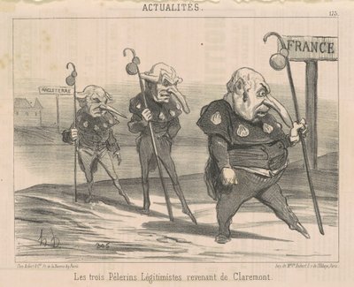 De tre legitimisterna... Återvänder från Claremont av Honoré Daumier