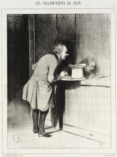 Dagens filantroper, serie med tryck av Honoré Daumier