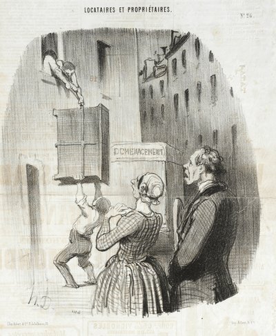 Nattugglor till hyresgäster av Honoré Daumier