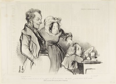 Lolo, vem tycker du bäst om, din pappa eller din mamma ... av Honoré Daumier